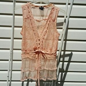 Lace vest. Girl's small. Peach